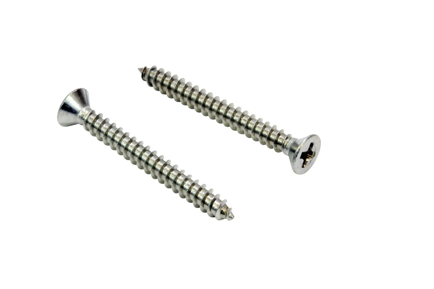 14 X 1-1/4'' Stainless Flat Head Phillips Wood Screw, (25 pc), 18-8 (304) Stainless Steel