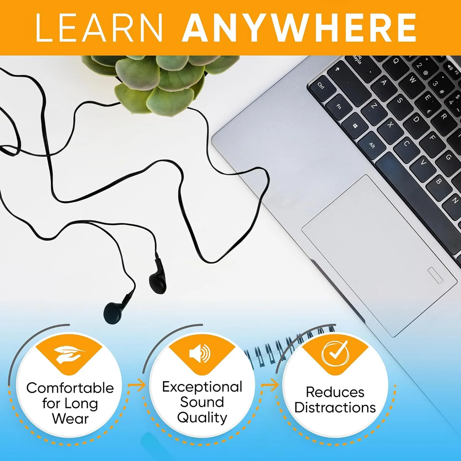 20 Pack Bulk Wired Earphones, In Ear Earbud Headphones with 3.5mm Jack, 4ft Tangle Free Cable, Comfortable Fit, Affordable and Cost Effective, Ideal for School Classroom Testing Students, Mix