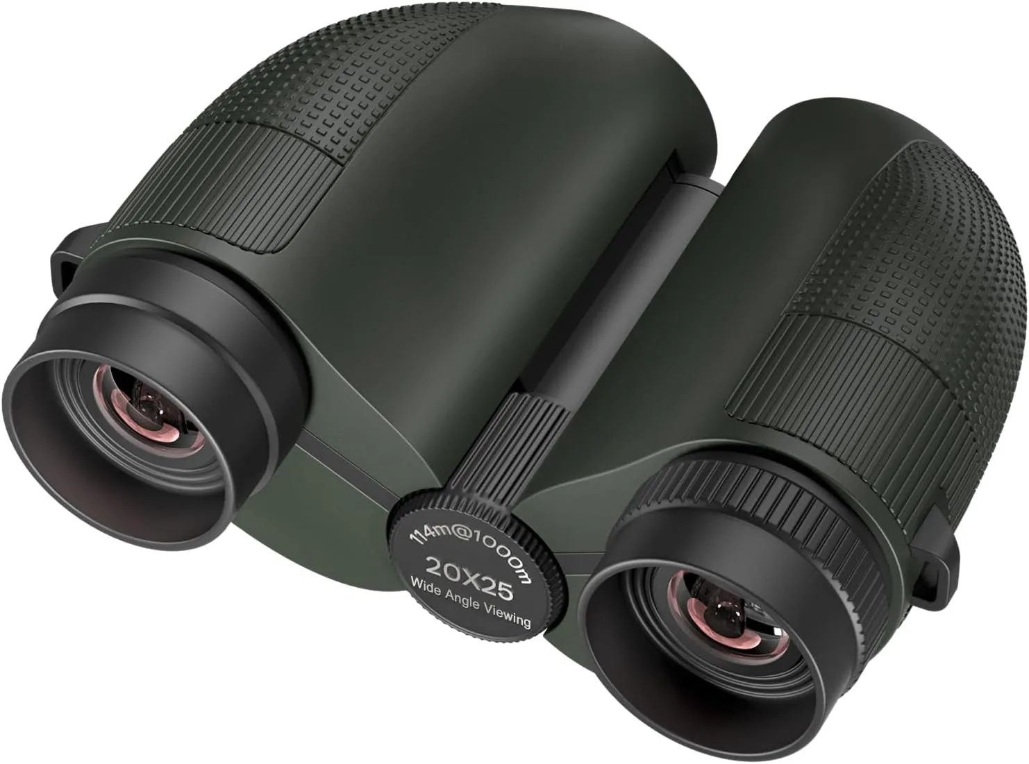 20x25 Compact Binoculars for Adults & Kids  High-Powered, Wide Eyepiece, Waterproof Binoculars with Low Light Vision  Perfect for Bird Watching, Outdoor Hunting, and Sightseeing (Green)