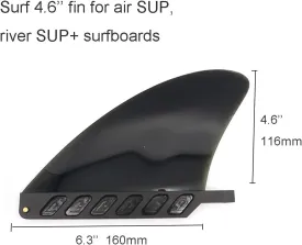 4.6" Soft Surf Fin Orange&Black for Surf Boards, SUP Paddleboards or Water SUP with No Tool fin Screw