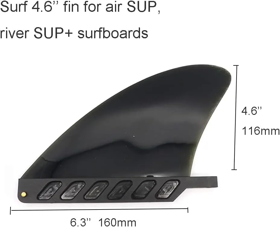 4.6" Soft Surf Fin Orange&Black for Surf Boards, SUP Paddleboards or Water SUP with No Tool fin Screw