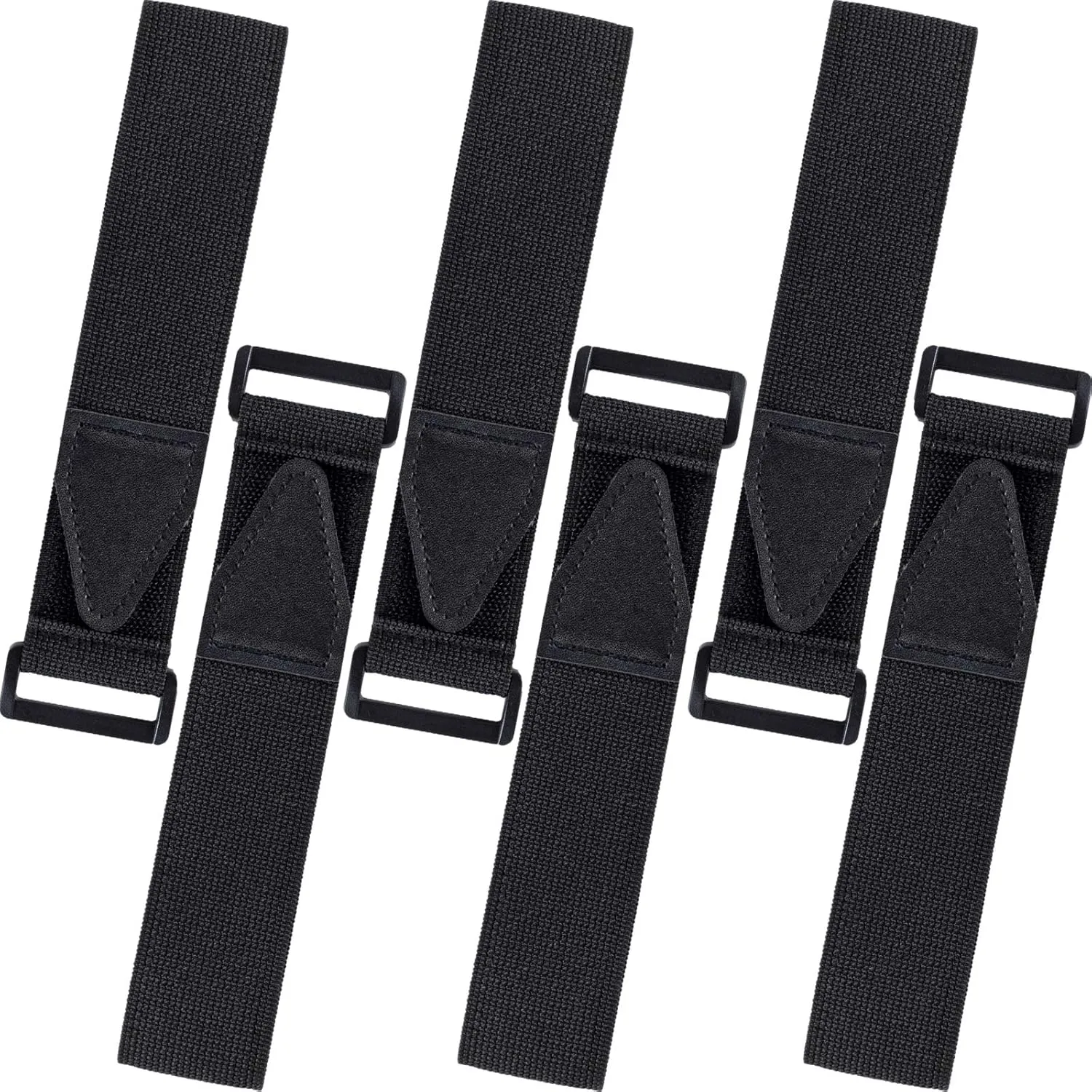 6 Pcs Bicycle Pant Leg Straps Adjustable Cycling Ankle Safety Band Multipurpose Black Elastic Magic Fastening Belt with Buckle for Riding Climbing Fishing Outdoor Sports (1.5x13.8)