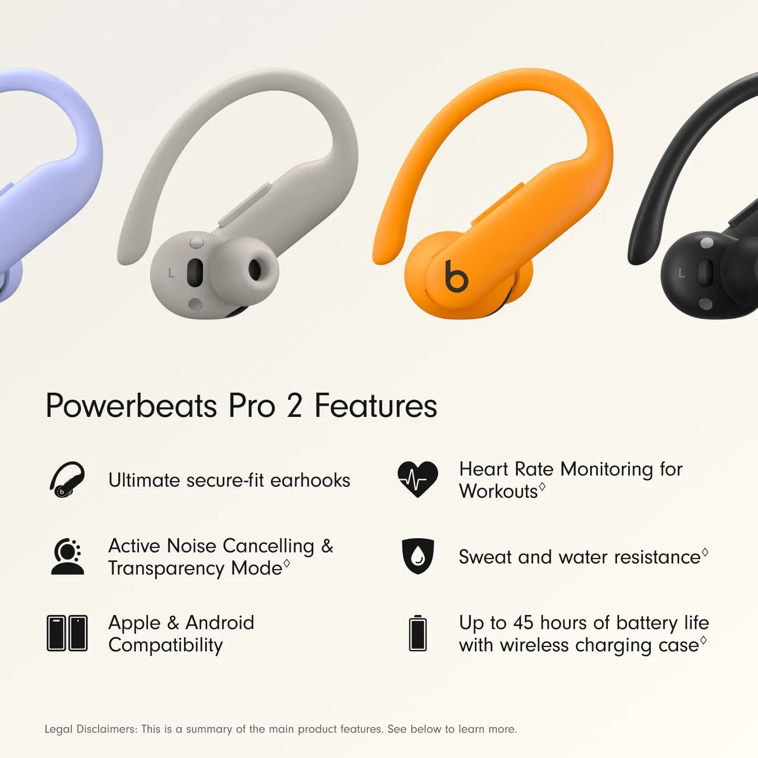 Beats Powerbeats Pro 2 Wireless Bluetooth Earbuds with AppleCare  (2 years) - Electric Orange