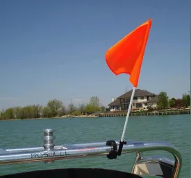 Buddy Tower Mounted Rotating Skier Down Flag Holder with Free Floating Orange Safety Flag