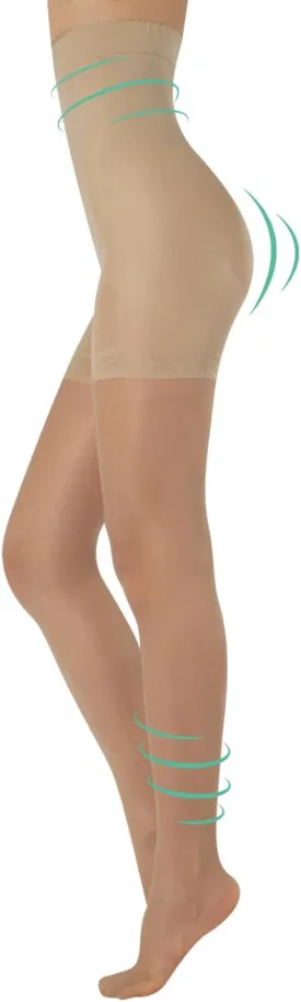 CALZITALY High Waist tights Control Top Shaping Nylons, Shaping Pantyhose, 20 Denier Sheer Shaping Tights for All Day Use