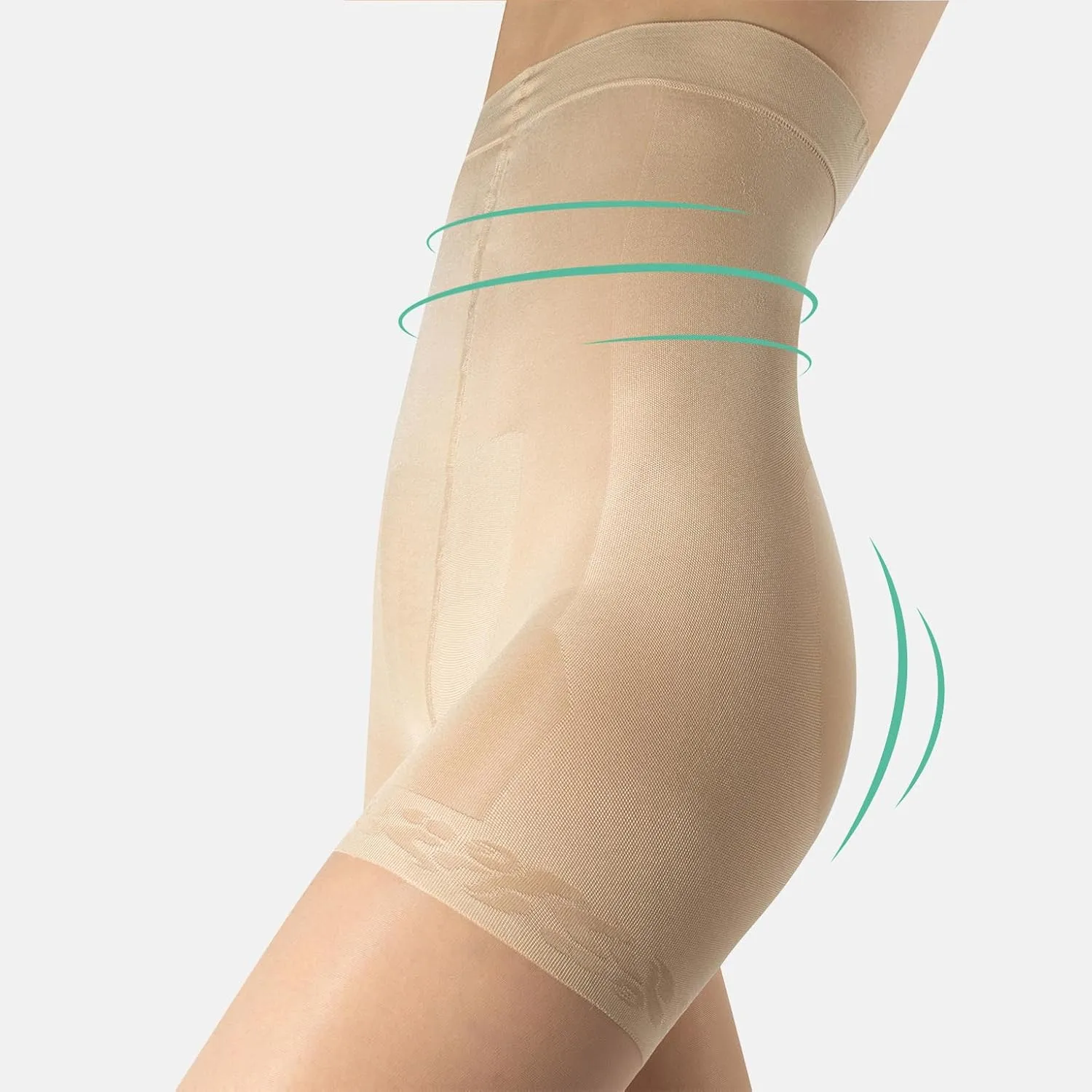 CALZITALY High Waist tights Control Top Shaping Nylons, Shaping Pantyhose, 20 Denier Sheer Shaping Tights for All Day Use