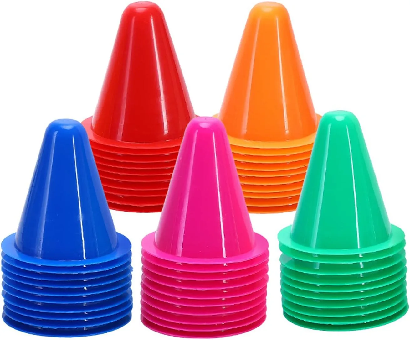 Cones Sports, 30Pack Mini Soccer Cones Plastic Training Agility Field Traffic Marker for Skating Basketball Football & Indoor Outdoor Activity Games Obstacle Course