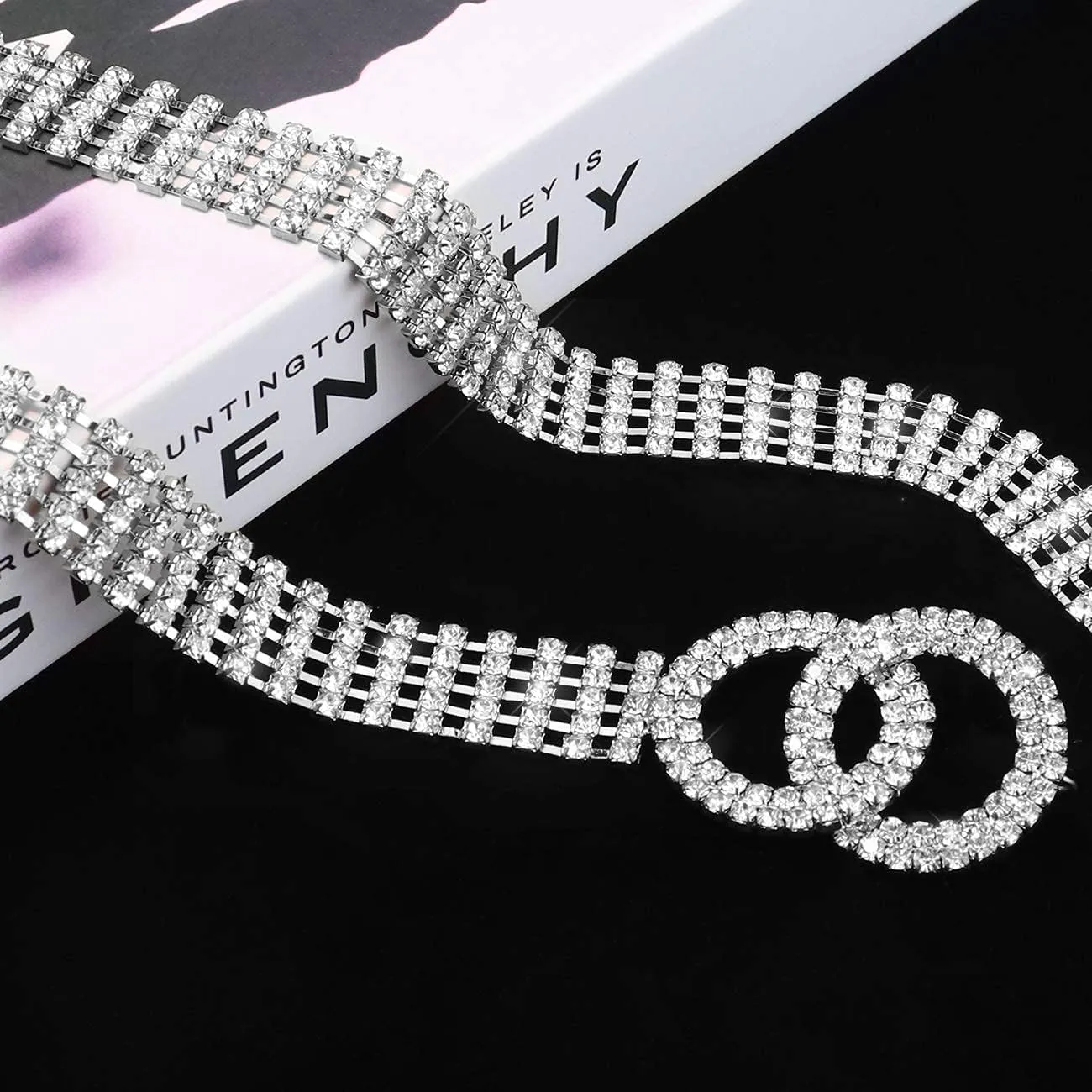 Crystal Waist Belt for Women Rhinestone Chain Belt O-Ring Waistband Belt for Dress