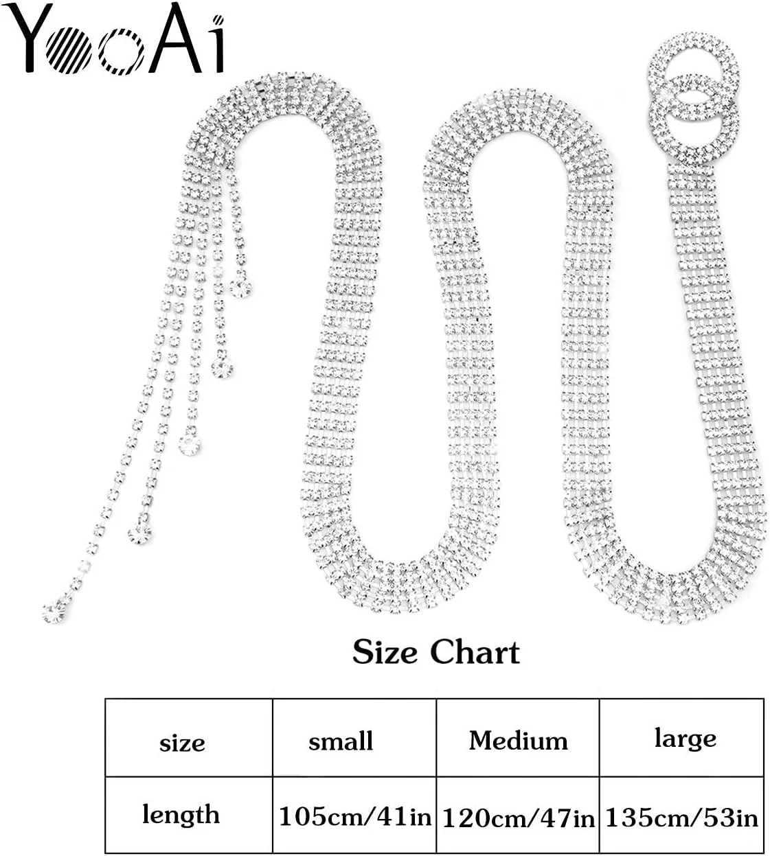 Crystal Waist Belt for Women Rhinestone Chain Belt O-Ring Waistband Belt for Dress