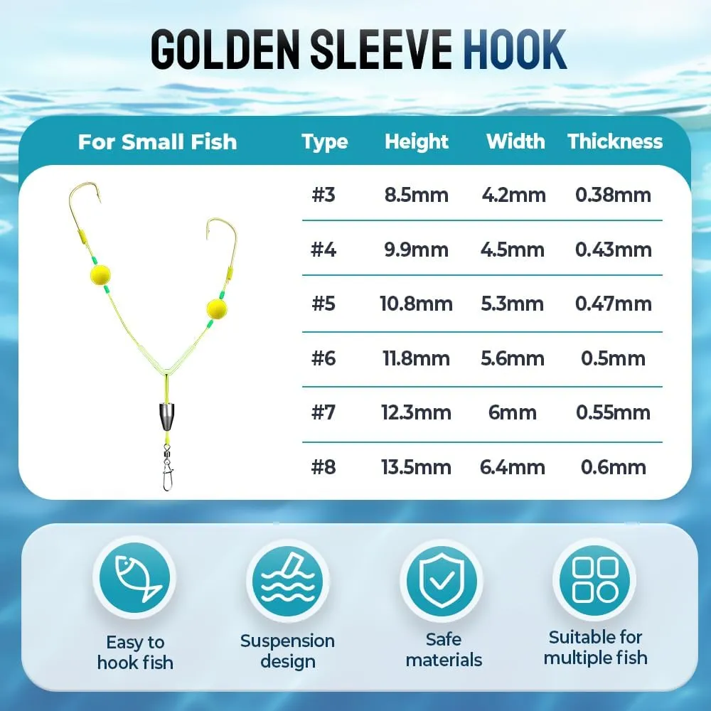 Double-Hook Reverse Bottom Rig for Surf Fishing Saltwater Floats Mono Line and Double-Hook Reverse Bottom Rig, Free Floating with Double Circle Hooks Surf Fishing Tackle