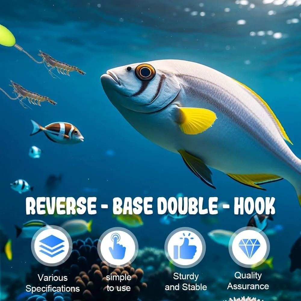 Double Reverse Fishing Hook Set,Double-Hook Reverse Bottom Line,Anti Tangle Split Fishing Hooks,Fishing Lures for Beginners Amateurs and Professionals Outdoor