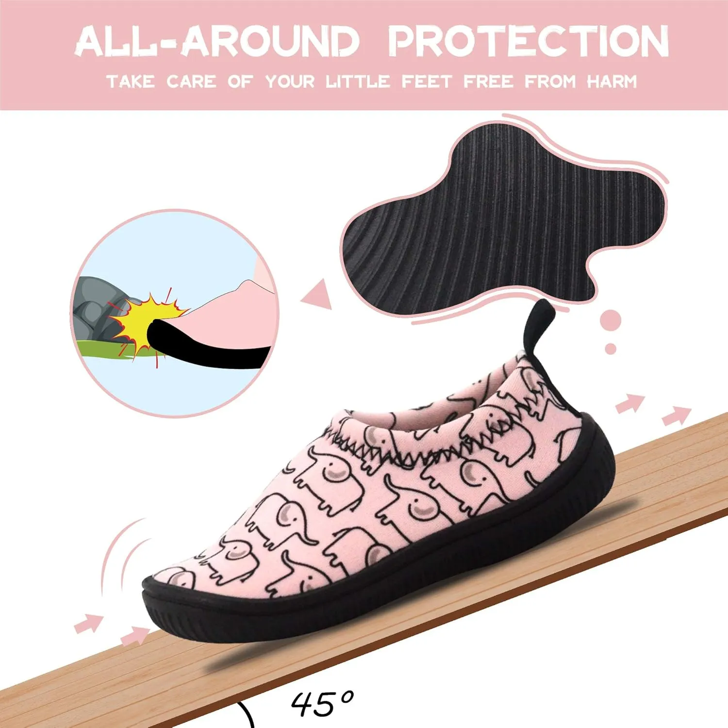 Dream Bridge Kids Water Shoes Quick Dry Barefoot Non-Slip Boys Girls Aqua Socks Shoes for Beach Outdoor Sports