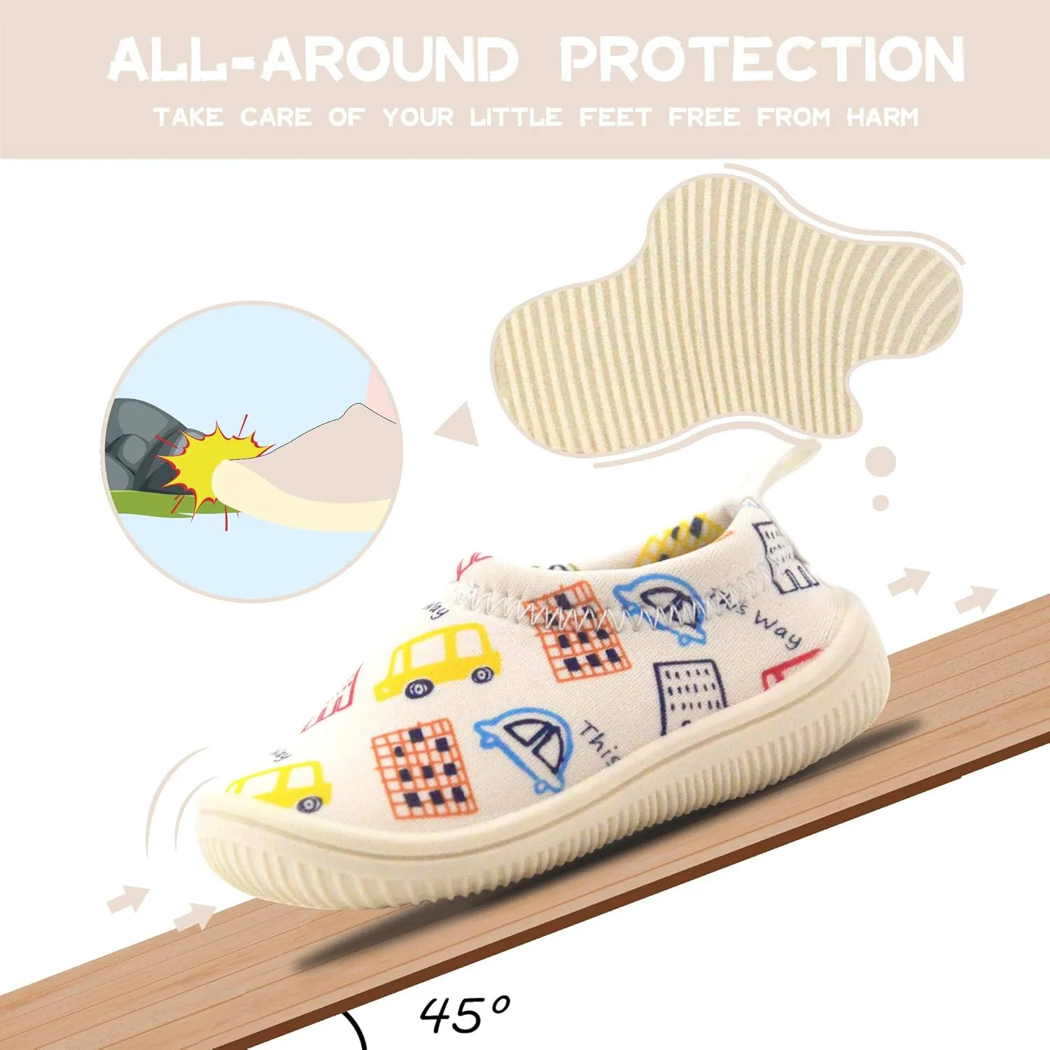 Dream Bridge Kids Water Shoes Quick Dry Barefoot Non-Slip Boys Girls Aqua Socks Shoes for Beach Outdoor Sports