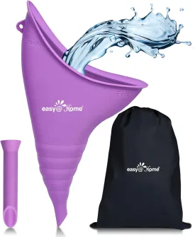 Easy@Home Portable Female Urination Device for Women: Silicone Female Urinal Pee Funnel Standing Up to Pee Urine Peeing Cup Reusable for Travel | Camping | Boating | Outdoor | Hiking Purple EUD408