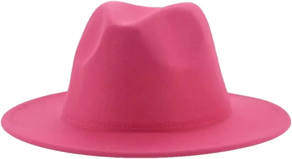 Fedora Hat Women Hat Formal Wedding Decorate Panama Cap Men Sombrero Hombre Rose red 56-58cm(Adults)