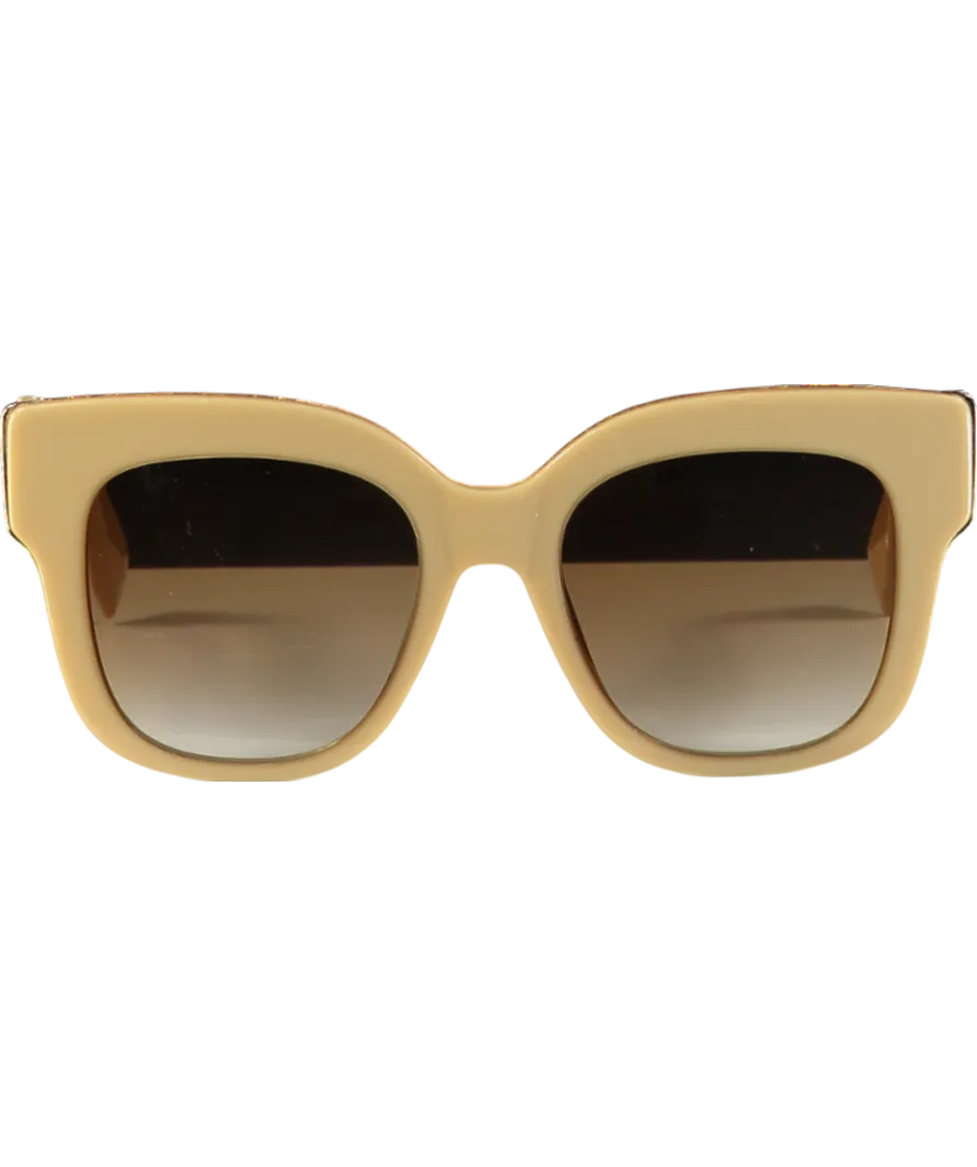 Fendi "F Is Fendi" Sunglasses Ff0359/g/s Beige Acetate 145mm In Case