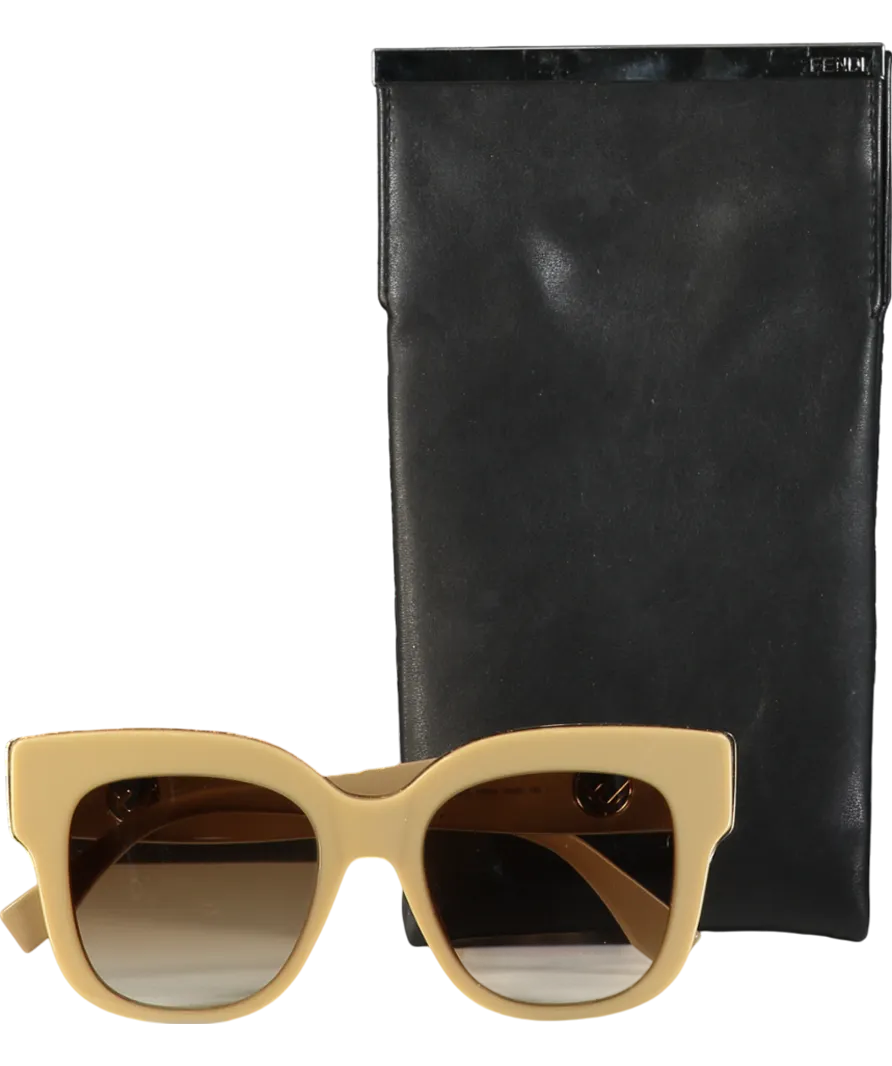 Fendi "F Is Fendi" Sunglasses Ff0359/g/s Beige Acetate 145mm In Case