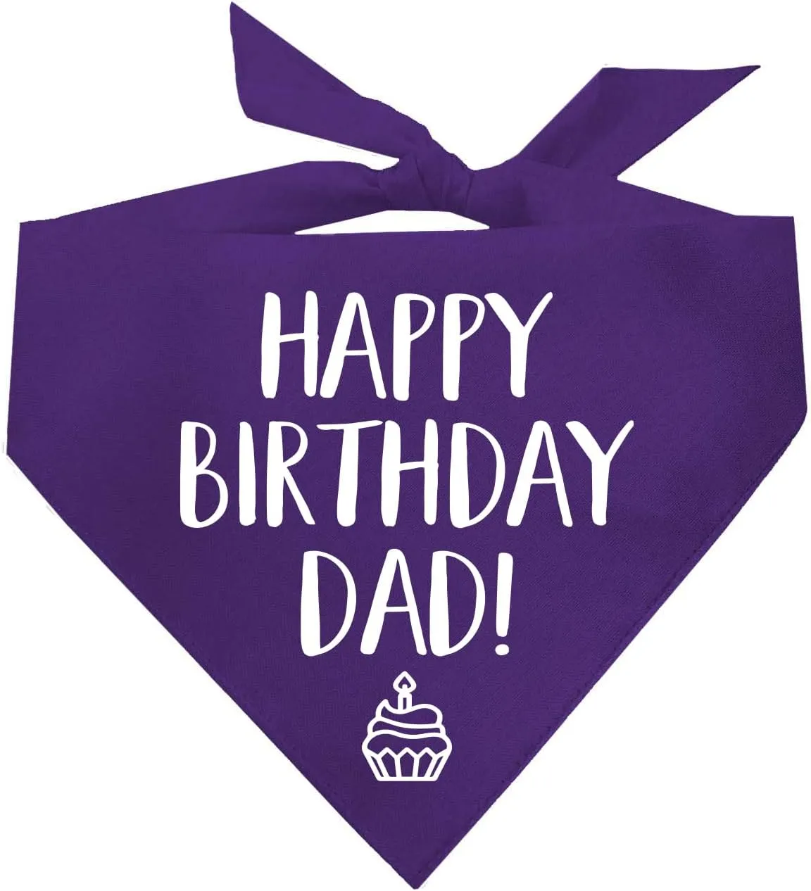 Happy Birthday Dad! Dog Bandana | 100% Cotton Adjustable Triangle | Made in USA | Birthday Party Supplies | Outfit Prop Photoshoot |Purple, X-Small (171)