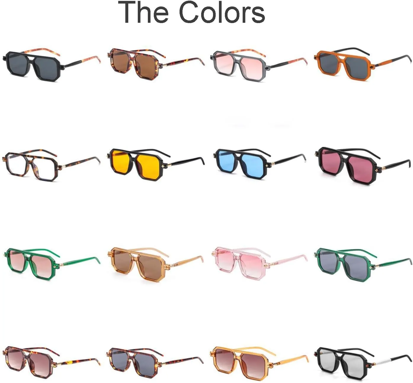 JOVAKIT Retro Aviator Sunglasses for Women Men Fashion Rectangle Sun Glasses Luxury Round Temples Designer UV400 Protection