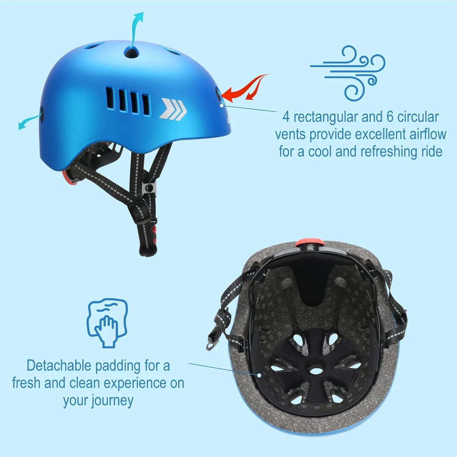 KAMUGO Kids Bike Helmet Set, Toddler Helmet for Ages 2-8 Boys Girls with Sports Protective Gear Set Knee Elbow Wrist Pads for Skateboard Cycling Scooter Rollerblading