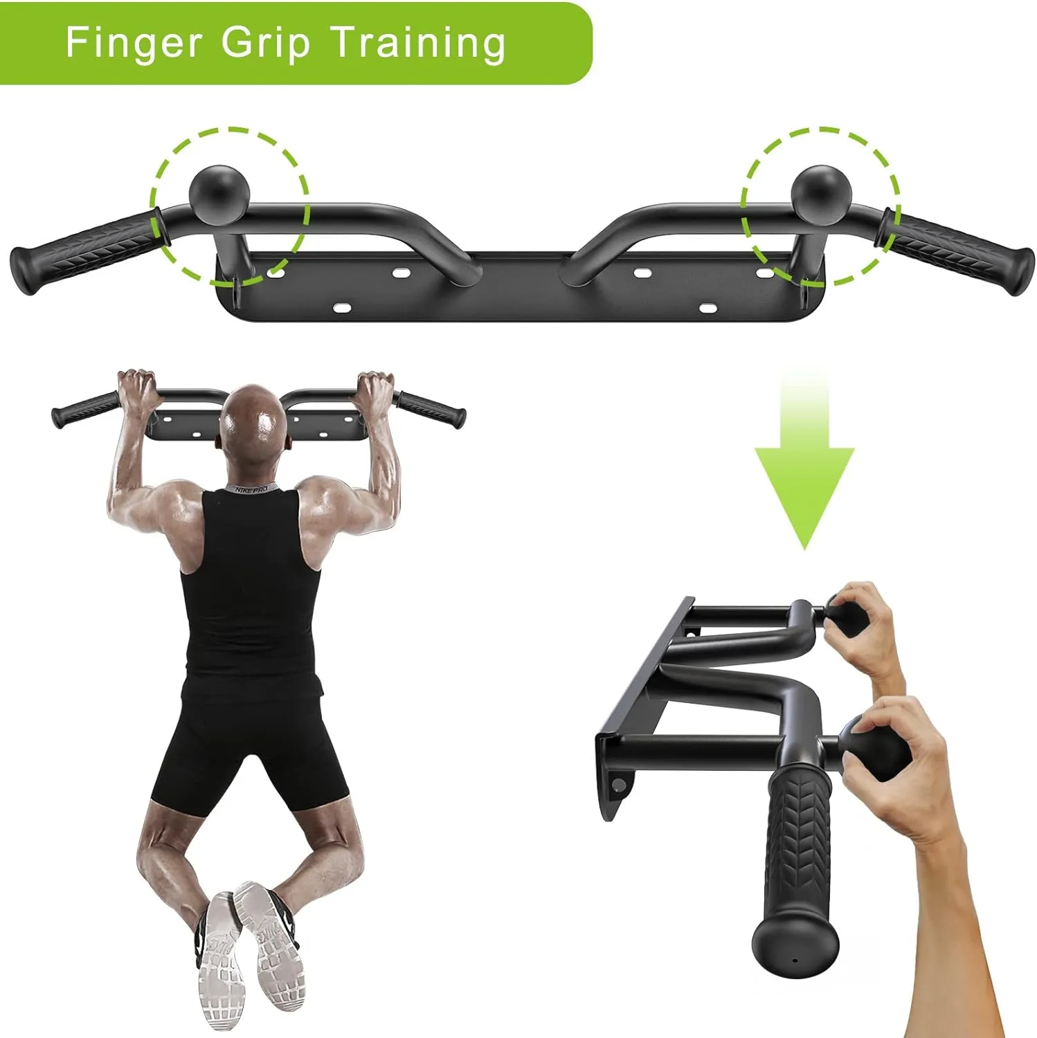 Kipika Heavy Duty Wall Mounted Doorway Pull Up Bar, Multifunctional Chin Up Bar, Portable Fitness Door Bar, Body Workout Home Gym System