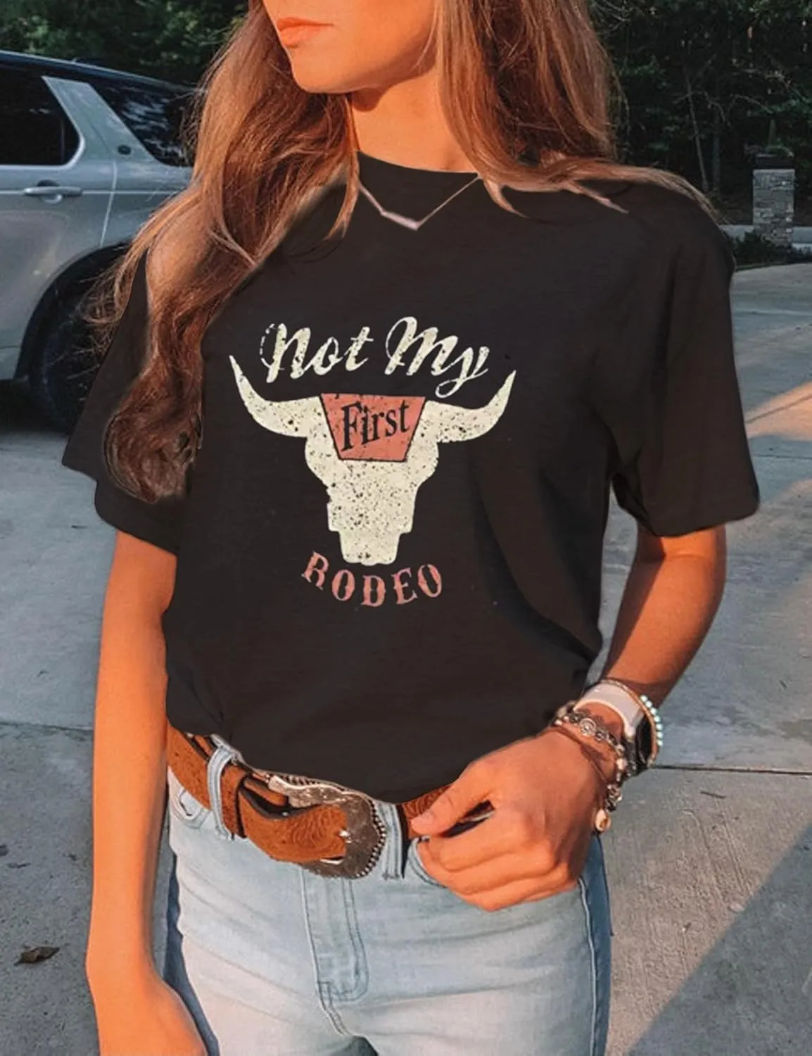Let 'er Rip Cowboy T-Shirt Tee Women Casual Country Music Short Sleeve Tees Tops