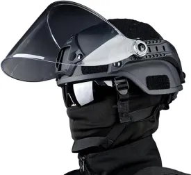 Lightweight Airsoft Helmet with Transparent Visor, Goggles and Full Face Mask, Outdoor Tactical Gear, for CS BB Paintball Hunting