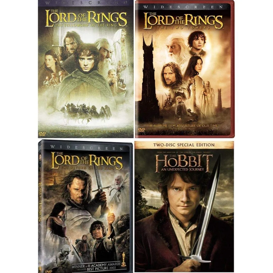 Lord of the Rings Trilogy (8 Disc DVD Set): The Fellowship Of the Ring / The Two Towers / The Return of the King)   Hobbit An Unexpected Journey - Elijah Wood, Ian McKellen, Liv Tyler, Viggo Mortensen