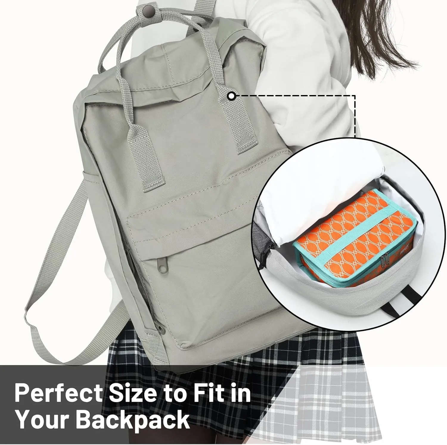 MIER Portable Thermal Insulated Cooler Bag Mini Lunch Bag for Kids, Orange