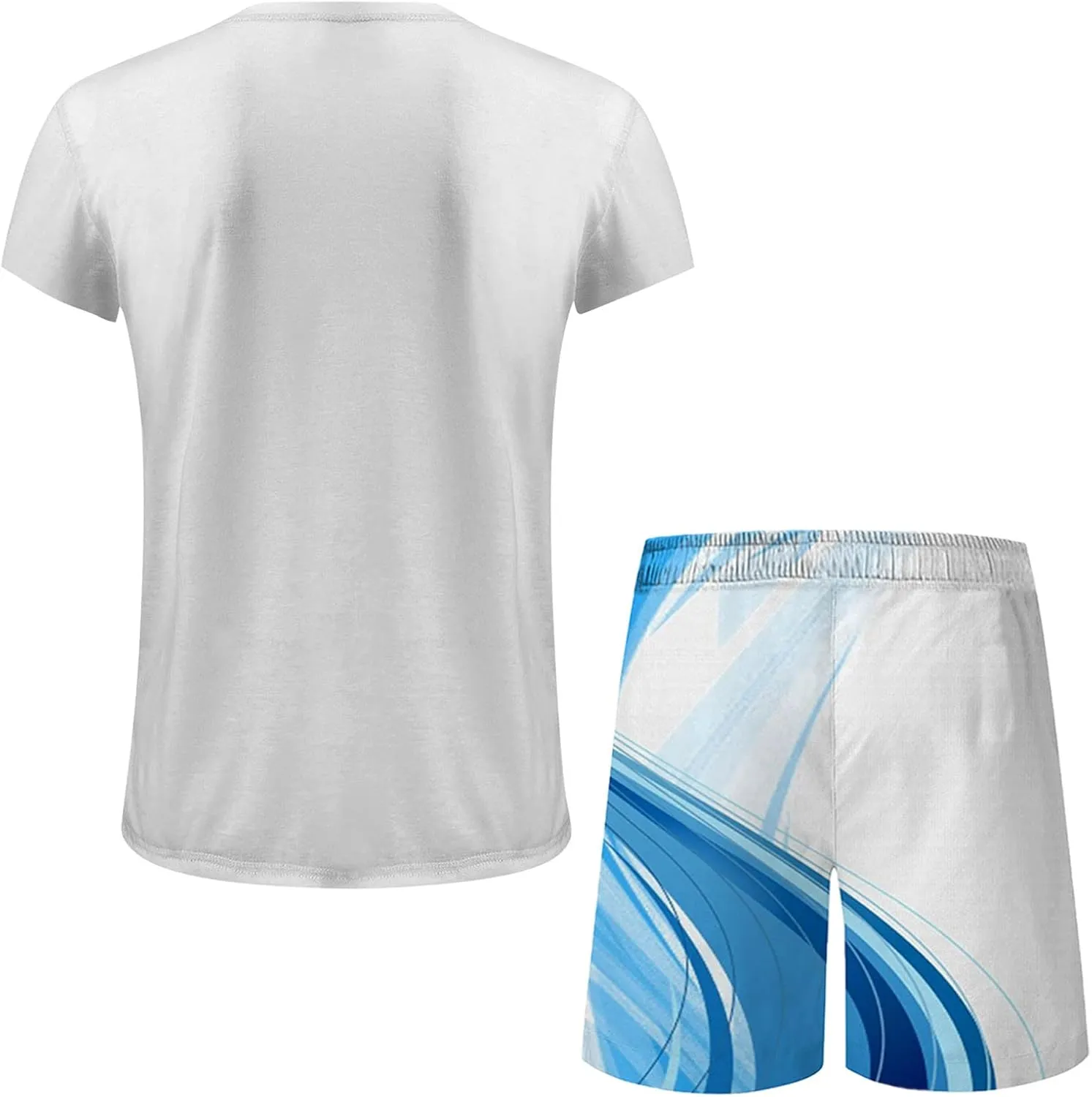 Muscularfit Mens Short Sets 2 Piece Outfits Causal Gradient Color Tracksuit Sweatshirt and Drawstring Shorts Set for Men 2023