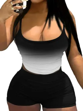 Nimsruc 2 Piece Outfits for Women Summer Sexy Bodycon Sleeveless Active Wear Tracksuits