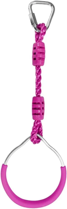 Ninja Trapeze Swing Bar Gymnastic Ring With Carabiner for Kids Adults Outdoor Activities, Ninja Warrior Training Equipment Obstacle Course Hanging Monkey Bar Fist For Backyard (1 Purple)