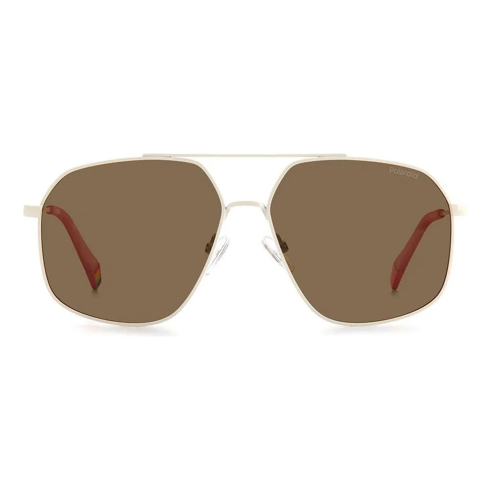 Polaroid Beige Stainless Steel Sunglasses