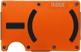 Ridge Wallet Compatible with MagSafe - Slim Minimalist Wallet For Men and Women, MagSafe Compatible Wallet - RFID, Card Holder & Integrated Cash Strap, Ridge Wallets for Men (Basecamp Orange)