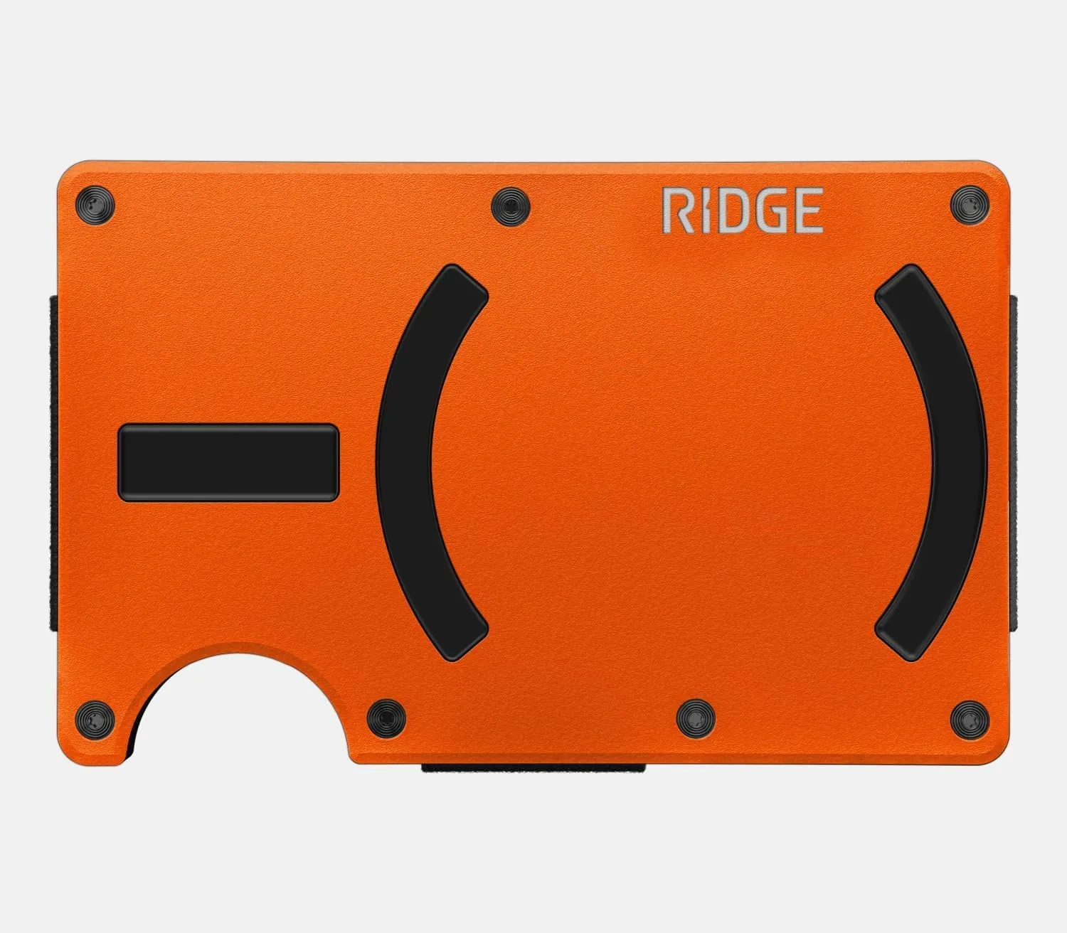 Ridge Wallet Compatible with MagSafe - Slim Minimalist Wallet For Men and Women, MagSafe Compatible Wallet - RFID, Card Holder & Integrated Cash Strap, Ridge Wallets for Men (Basecamp Orange)