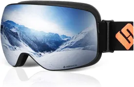 Ski Snowboard Goggles Magnetic Mirrored Lens 120s Anti-Fog for Adult