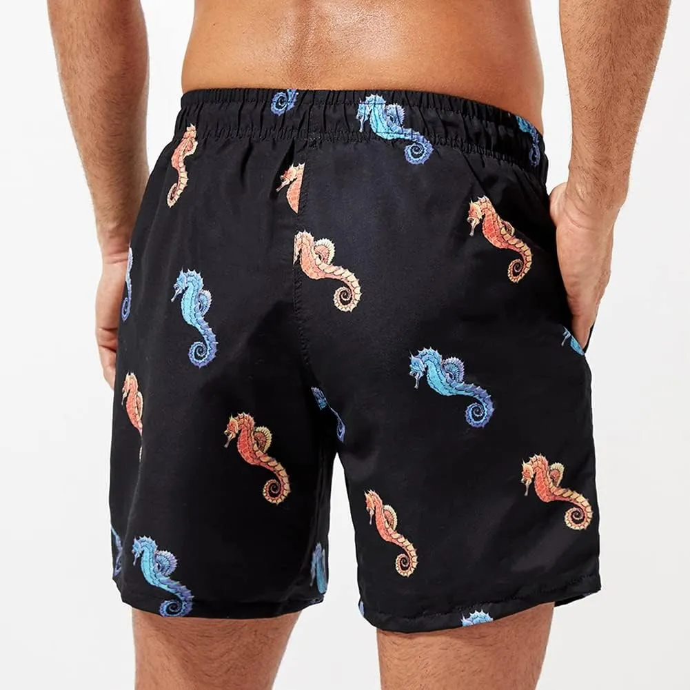 SNOW DREAMS Mens Swimming Trunks 5 inch Swim Shorts Qucik Dry Bathing Suits Lightweight