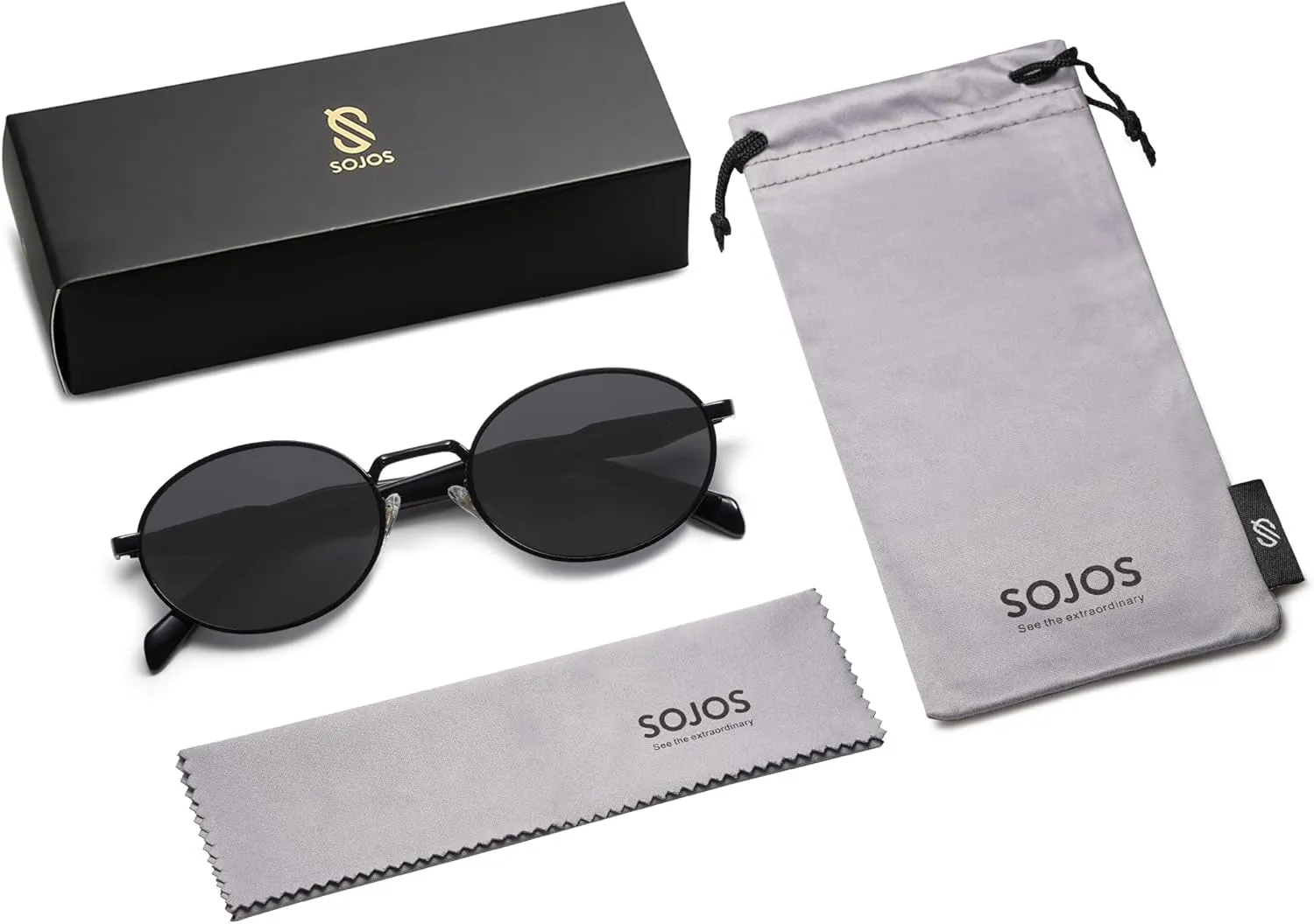 SOJOS Retro Oval Sunglasses for Women Men Trendy Sun Glasses Designer Inspired Classic Shades UV400 Protection SJ1224