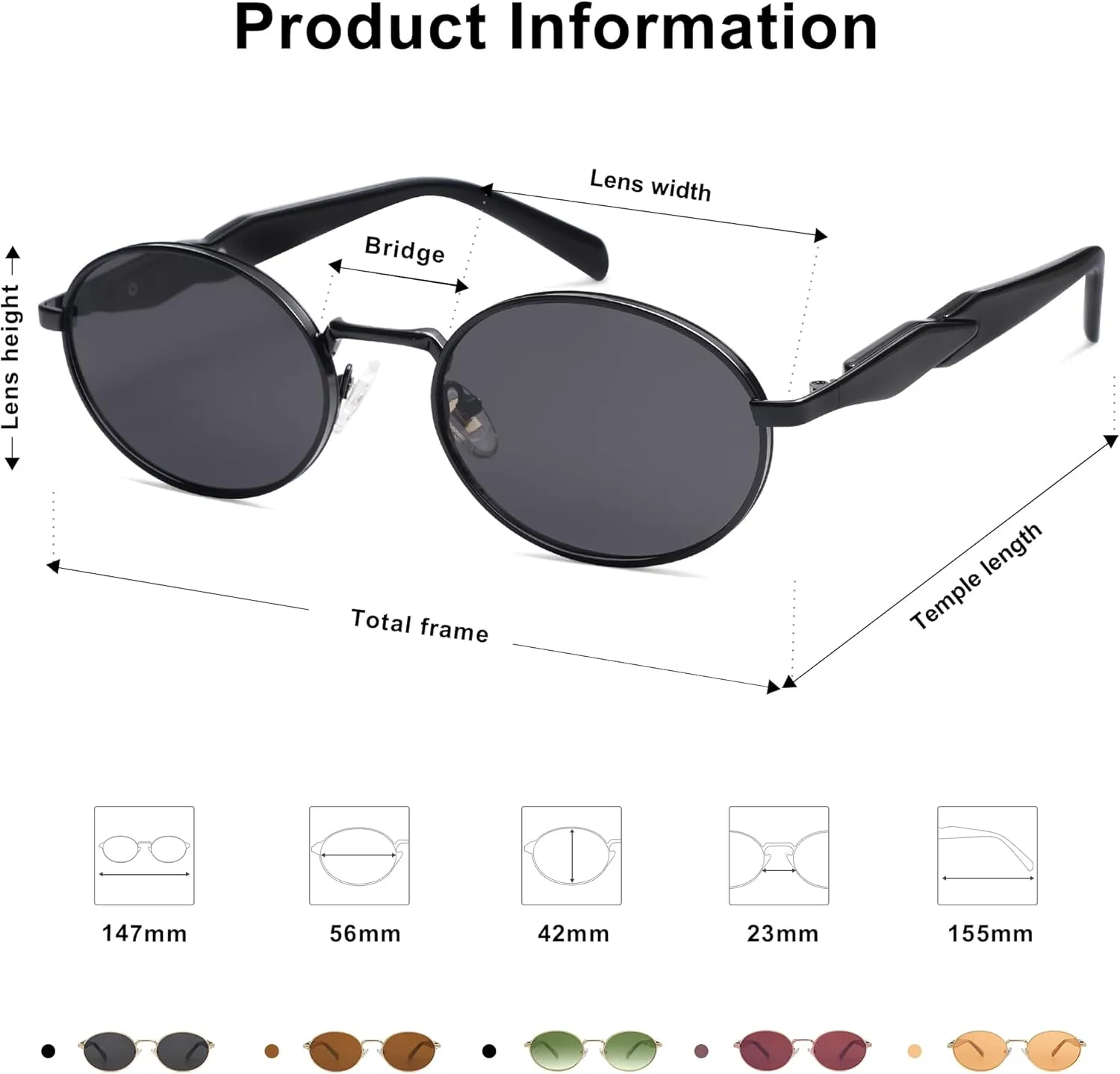 SOJOS Retro Oval Sunglasses for Women Men Trendy Sun Glasses Designer Inspired Classic Shades UV400 Protection SJ1224