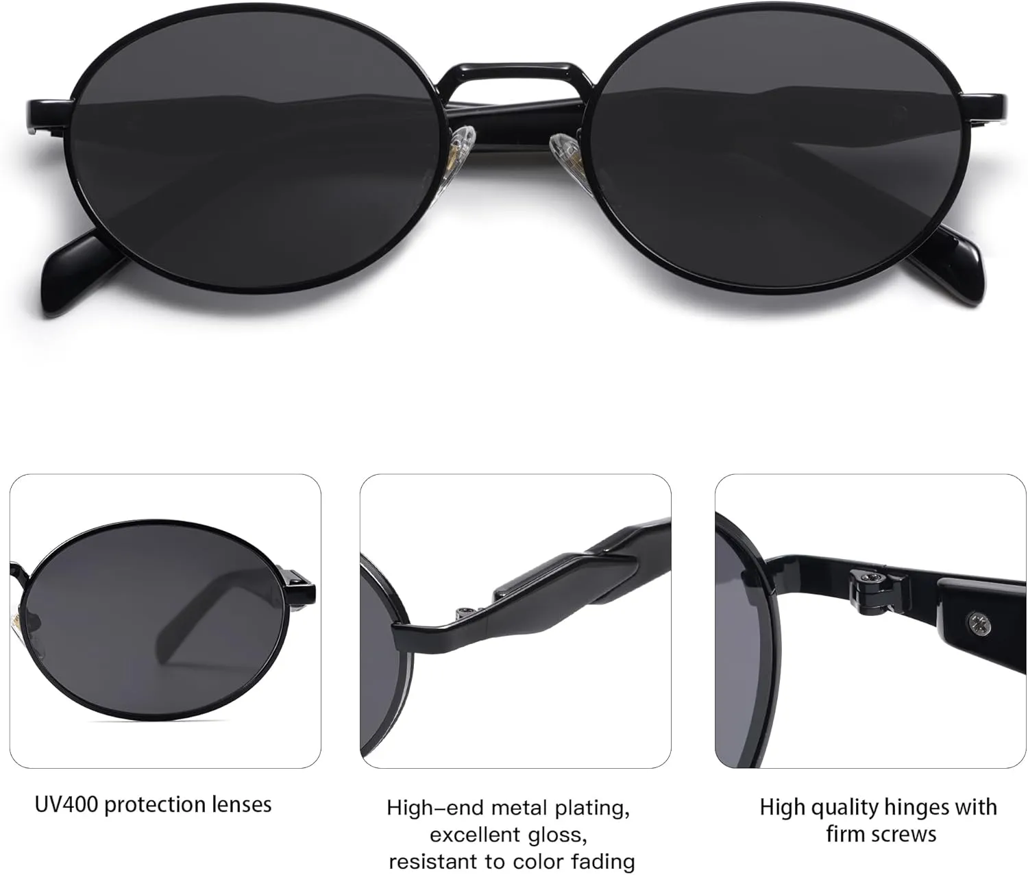 SOJOS Retro Oval Sunglasses for Women Men Trendy Sun Glasses Designer Inspired Classic Shades UV400 Protection SJ1224