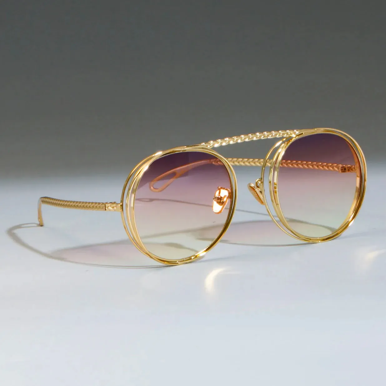 TEEK - Metal Retro Flat Top Round Shades