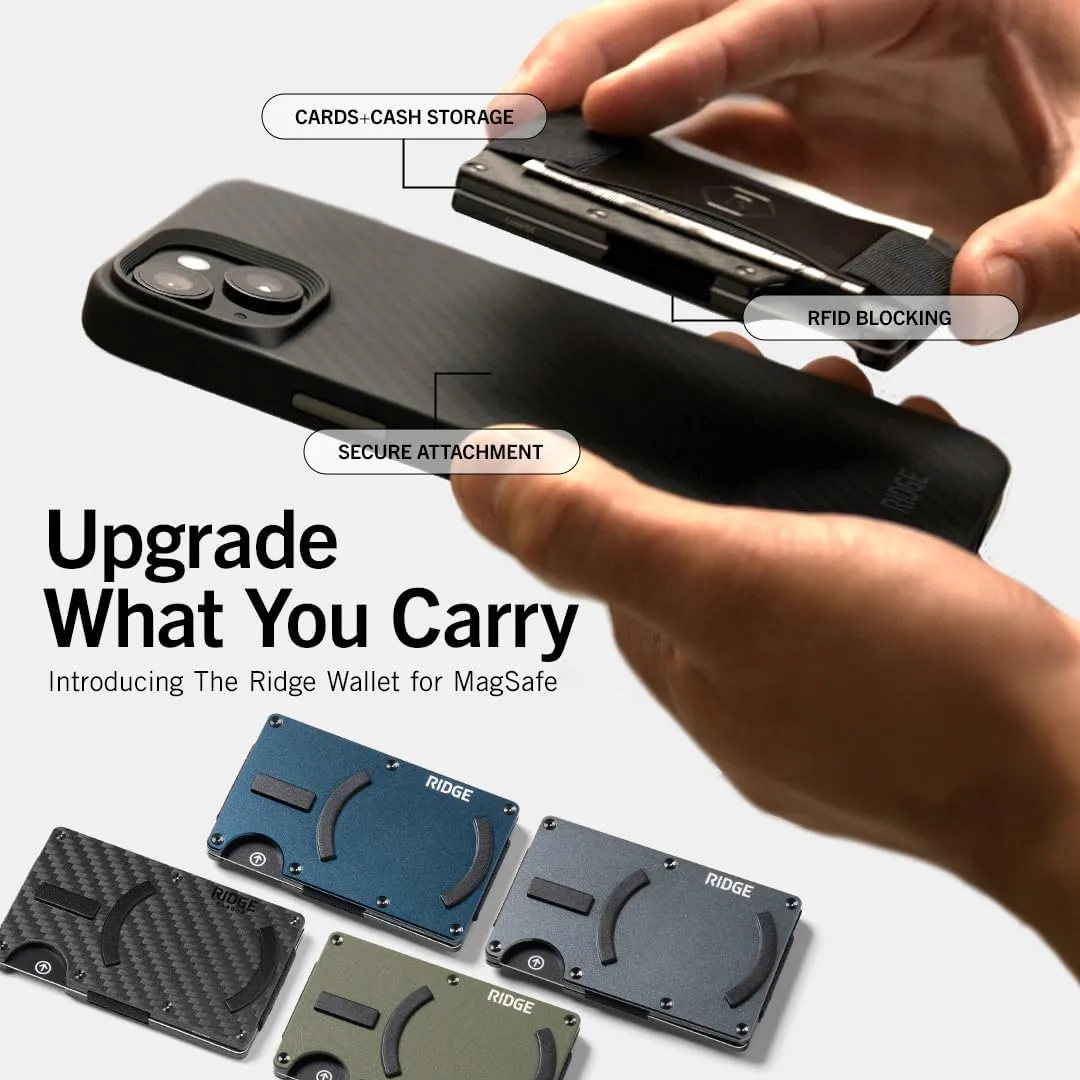 The Ridge Alpine Navy MagSafe Compatible Wallet - RFID, Card Holder & Integrated Cash Strap, Minimalist, Modern, Tech-Savvy Unisex Wallet for Men