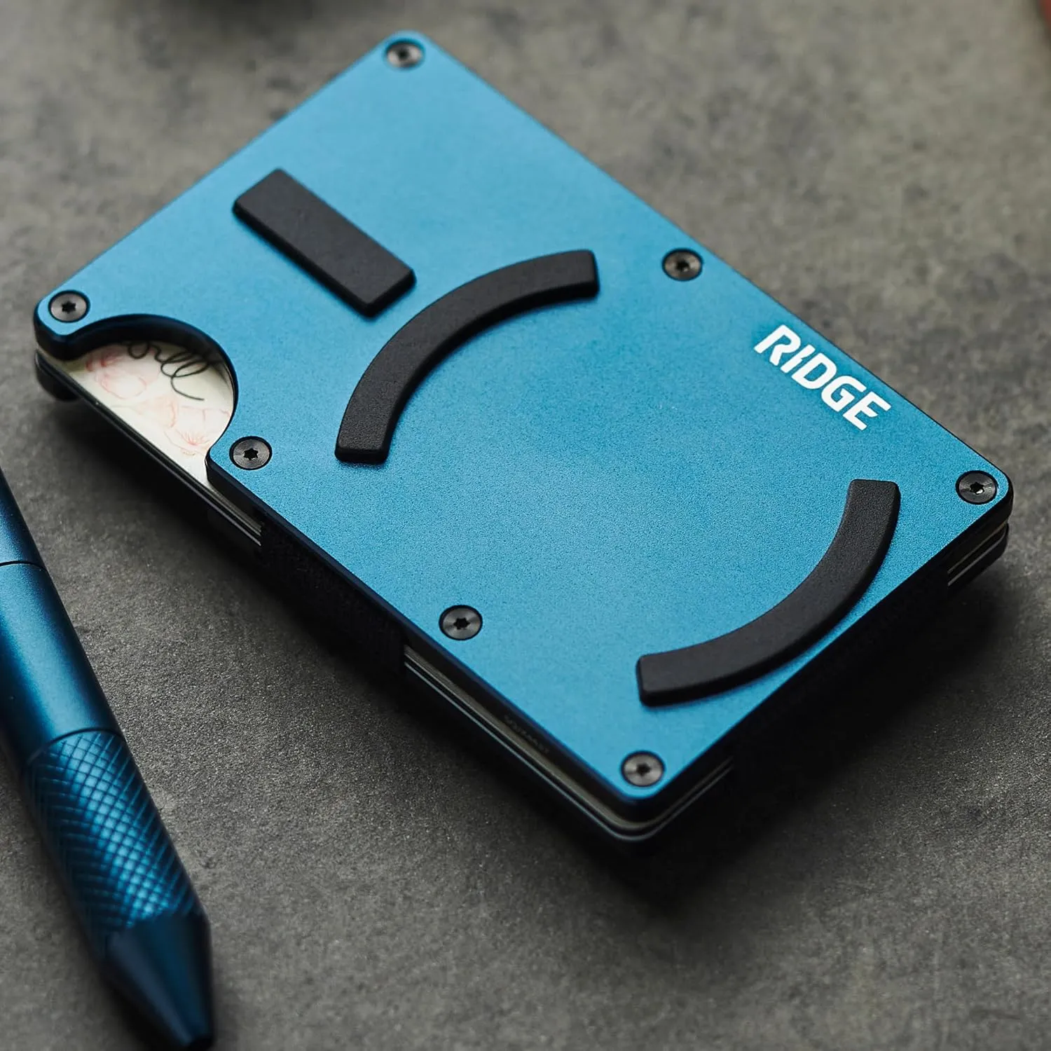 The Ridge Alpine Navy MagSafe Compatible Wallet - RFID, Card Holder & Integrated Cash Strap, Minimalist, Modern, Tech-Savvy Unisex Wallet for Men