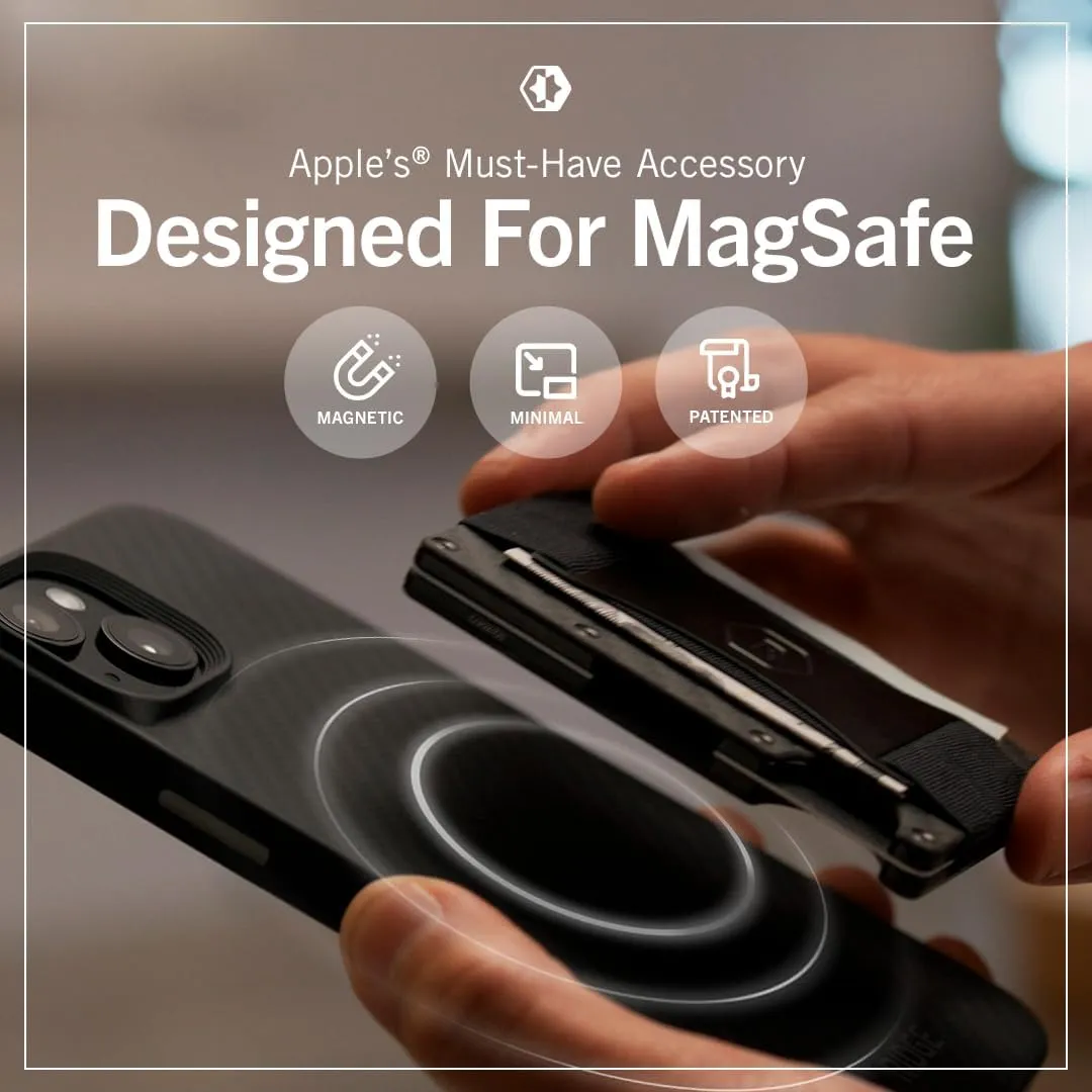 The Ridge Alpine Navy MagSafe Compatible Wallet - RFID, Card Holder & Integrated Cash Strap, Minimalist, Modern, Tech-Savvy Unisex Wallet for Men