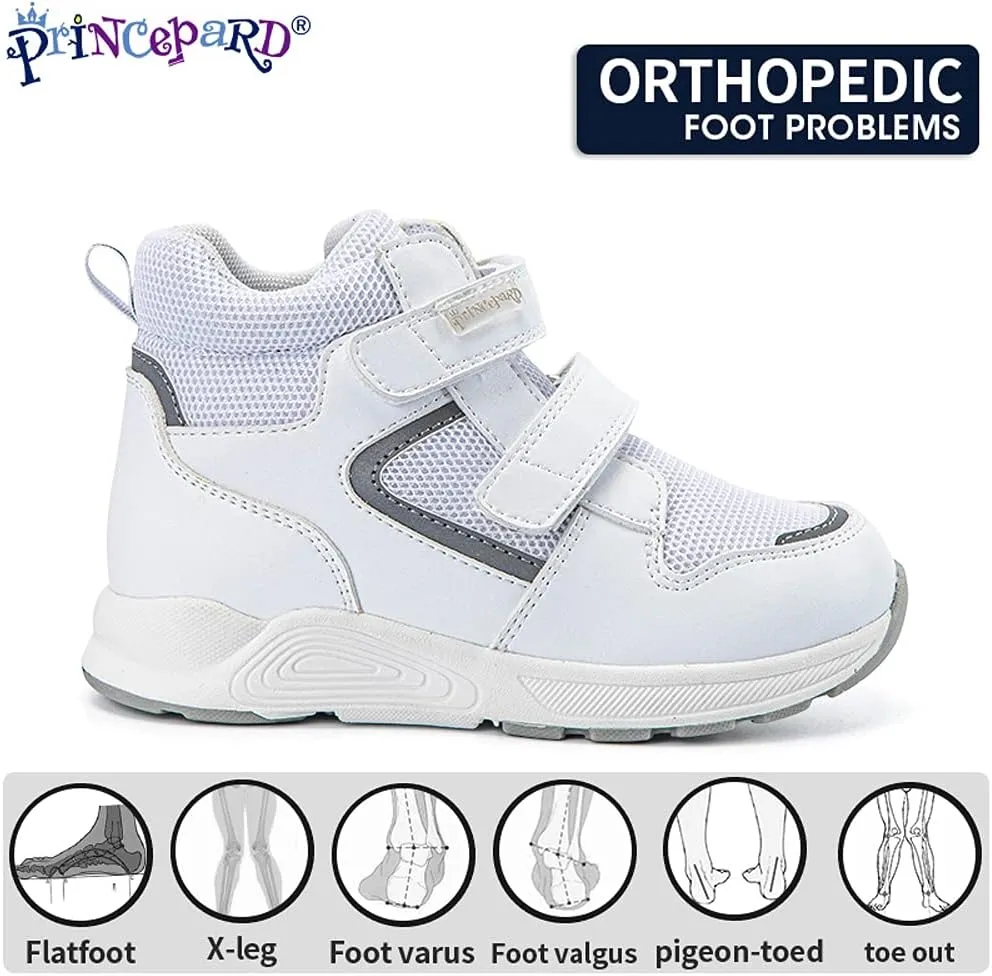 Toddlers Orthopedic ShoesKids High-top Corrective Sneakers for Boys and Girls with Arch and Ankle Support, Non-Slip Soles