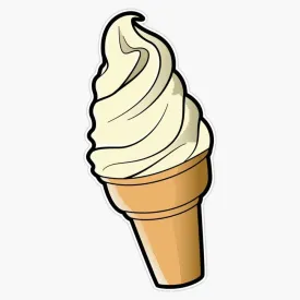 Vanilla Ice Cream Cone Sticker Vinyl Waterproof Sticker Decal Car Laptop Wall Window Bumper Sticker 5"