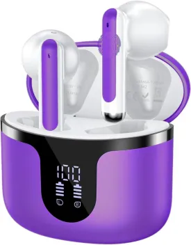 Wireless Earbuds, Bluetooth 5.3 Earbuds Stereo Dark Purple