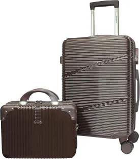 World Traveler VentureX Airline Approved Luggage ?C Lightweight Hardside Suitcase with Spinner Wheels, Brown, 2-Piece Carry-On Set