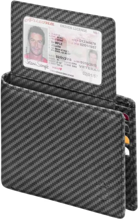 Zitahli Men's Slim RFID Blocking Leather Wallet,12 Card Slots Bifold Wallet,Ultra-Thin 0.39" Front Pocket Design 2 ID Window with Gift Box